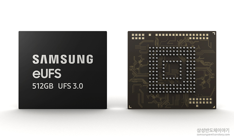 ▲ 삼성전자가 세계 최초로 양산한 512GB eUFS 3.0