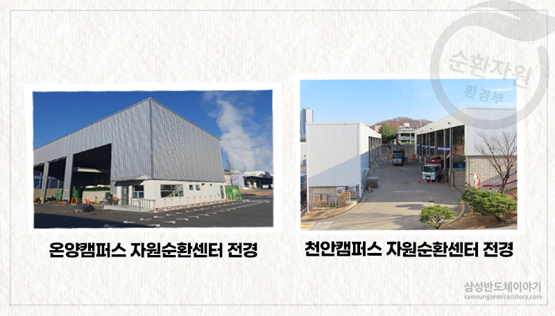 삼성전자 온양캠퍼스와 천안 캠퍼스의 자원 순환센터 전경