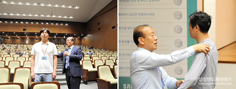 ▲ 직접 개발한 VDT 증후군 체조를 설명하는 정훈교 센터장