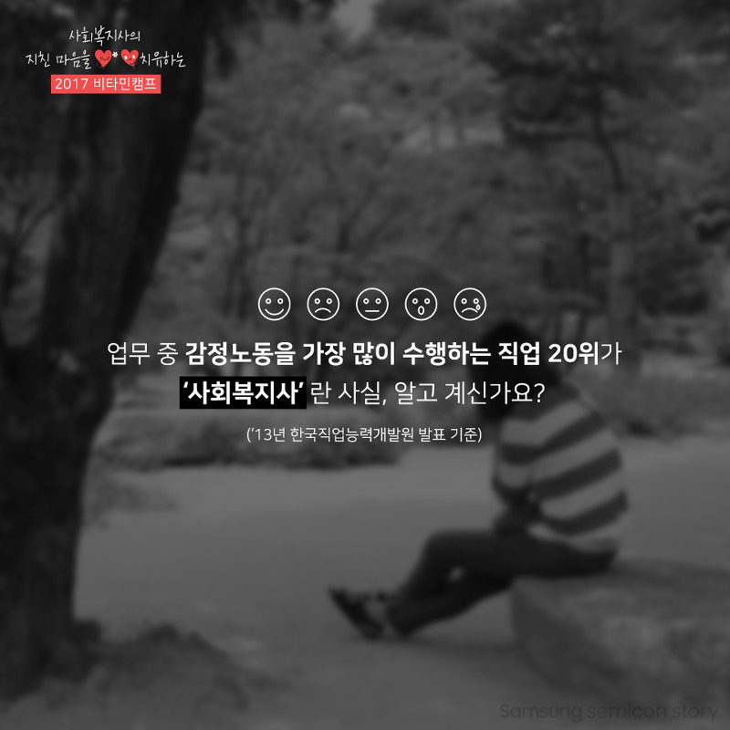 업무중 감정노동을 가장 많이 수행하는 직업 20위 사회복지사
