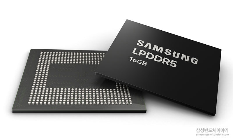 ▲삼성전자 16GB LPDDR5 모바일 D램