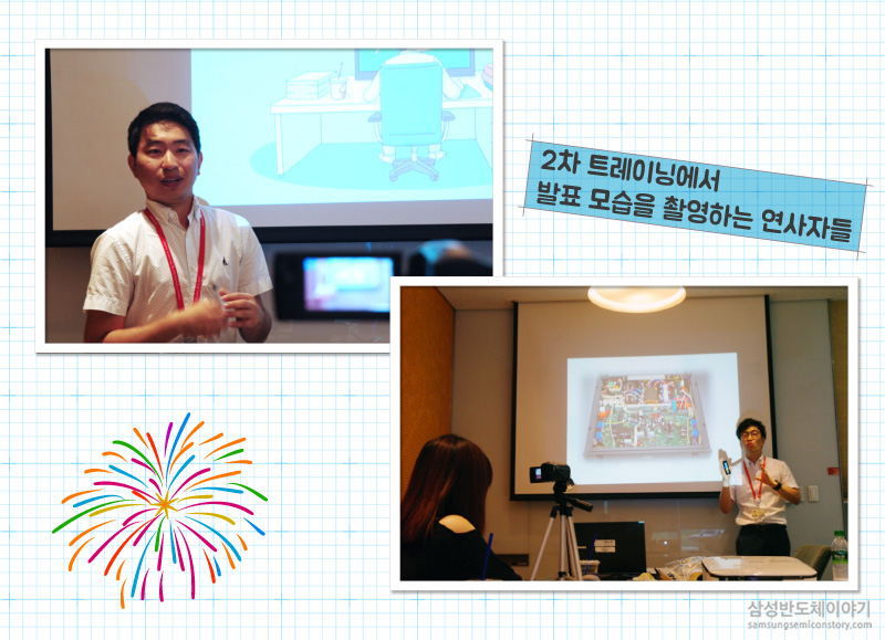 2차 트레이닝에서 발표 모습을 촬영하는 연사자들