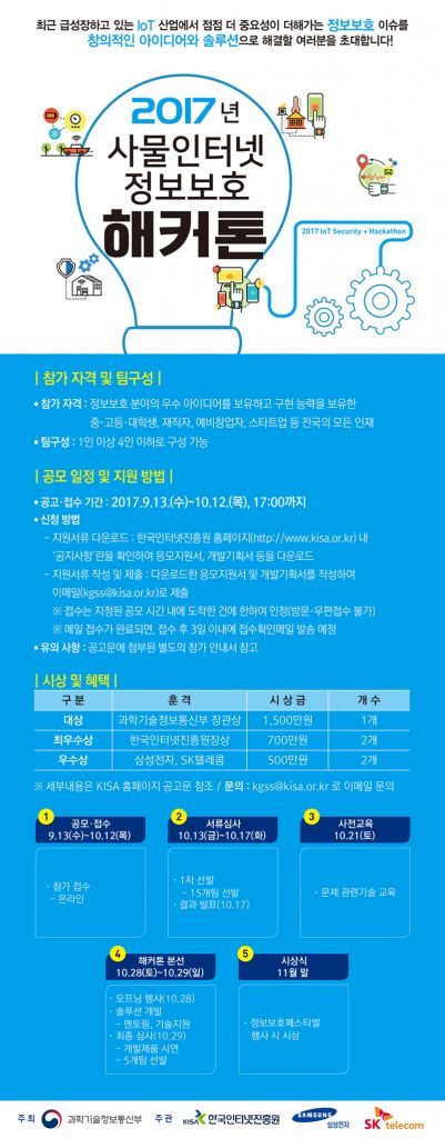 2017년 사물인터넷 정보보호 해커톤 대회 개최