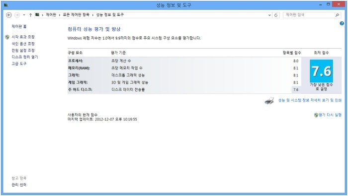 [윈도8] SAMSUNG 470 Series SSD 64GB의 체험 지수입니다