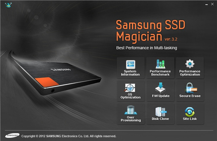 Samsung SSD Magician 메인화면