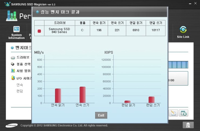 SSD Magician SSD 최적화결과
