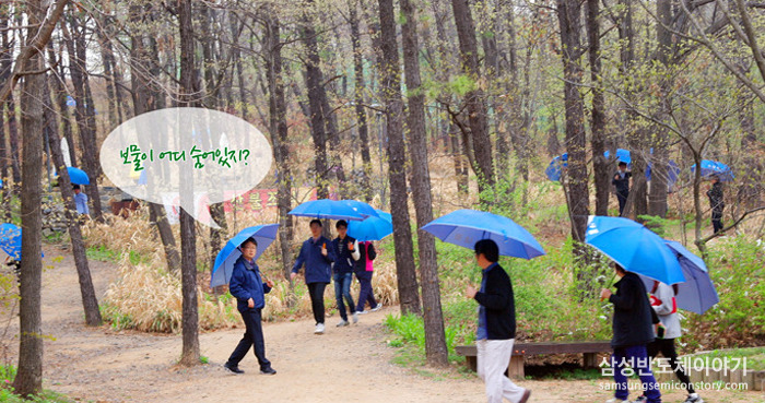 산책을 즐기며 보물을 찾겠다는 의지의 삼성전자 임직원
