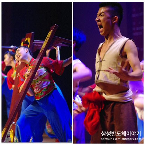10대 청소년으로 이루어진 섬서 예술학원 무용단의 공연