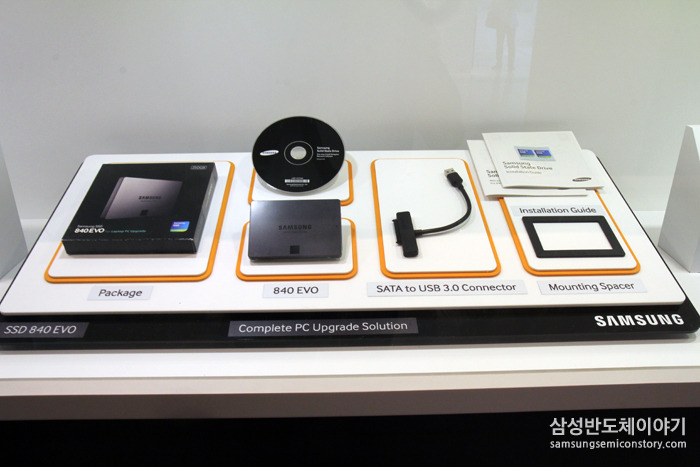 SSD 840 EVO는 기본 모델과 랩탑 키트, 데스크탑 키트 등으로 분류되며 120GB, 250GB,500GB, 750GB, 1TB의 5개의 라인업으로 구성