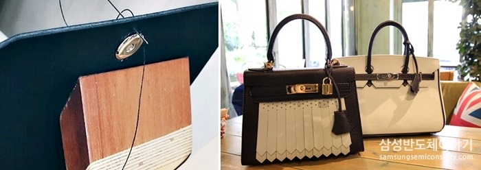 (가방 제작 과정과 완성품 사진)