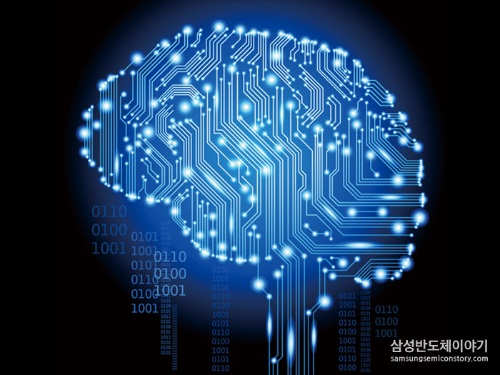 사람의 뇌를 형상화한 기판 이미지