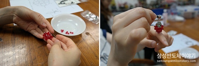 짠! 오랜 시간 끝에 귀여운 산딸기 모양의 핸드폰 이어캡이 완성됐습니